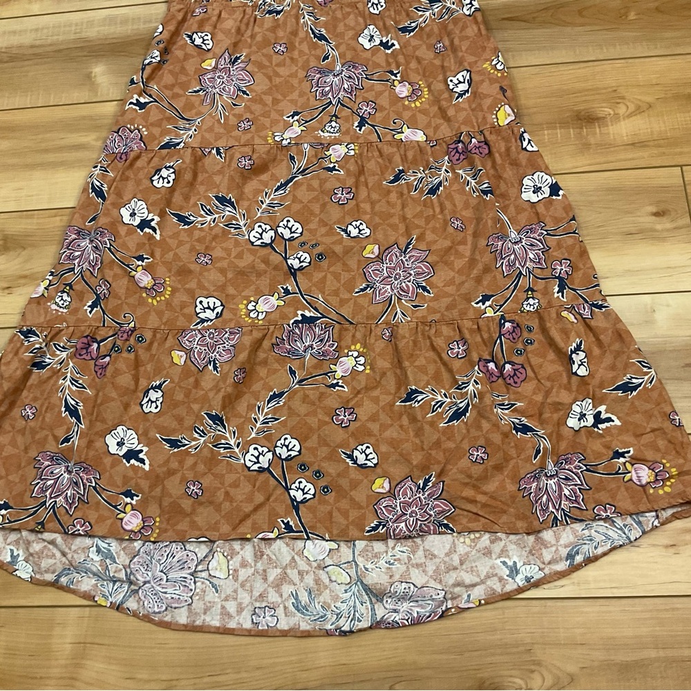Sonoma Goods For Life Floral Print Linen Blend Sleeveless High-Low Dress Size 1X - Picture 5 of 13